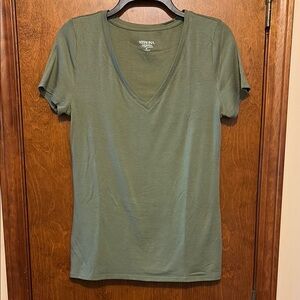 Merona Green Fitted Crew Neck Short Sleeve T-Shirt